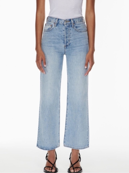 Denim Forum Denim - Aritzia Denim Forum The Farrah Hi-Rise Wide Leg Jeans in Light Wash Sz 26